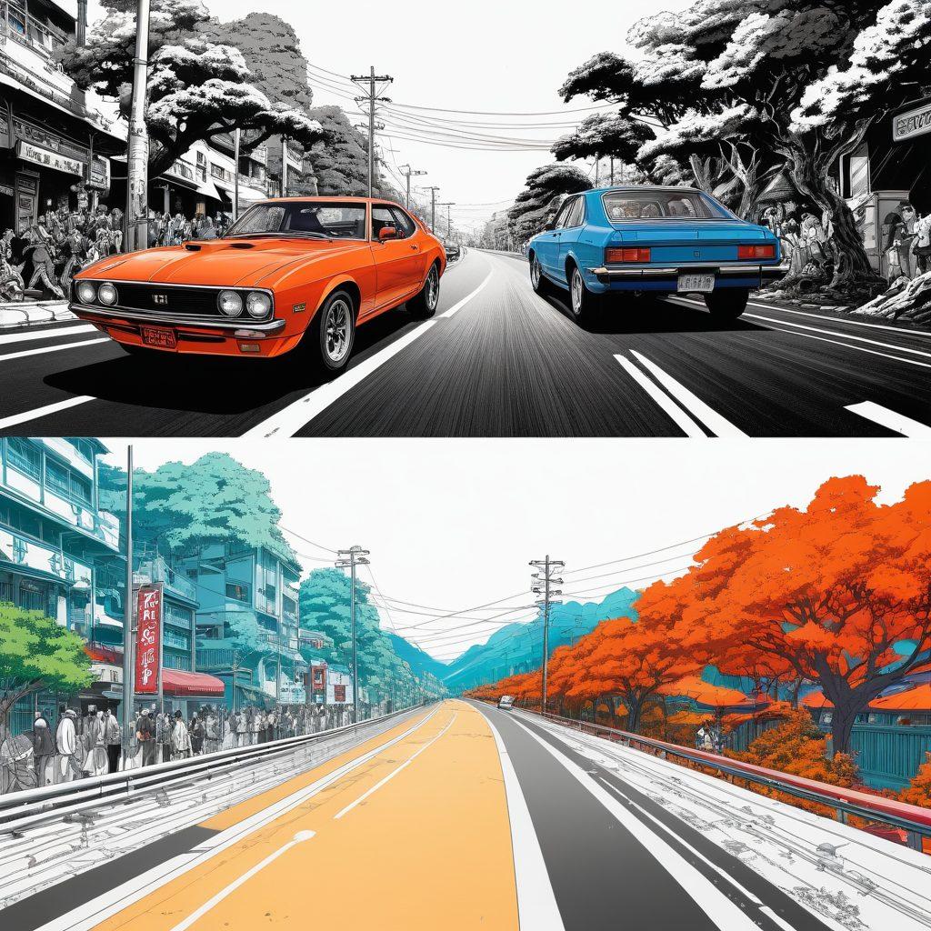 A visually captivating depiction of the evolution of hentai, showcasing a split scene: on one side, classic manga panels with intricate line art and vibrant characters, transitioning to dynamic motion scenes with animated characters and vivid fantasy landscapes on the other. Include elements such as whimsical creatures, surreal environments, and playful interactions. The background should blend seamlessly from monochrome to colorful, symbolizing the journey from static to motion. super-realistic. vibrant colors. white background.